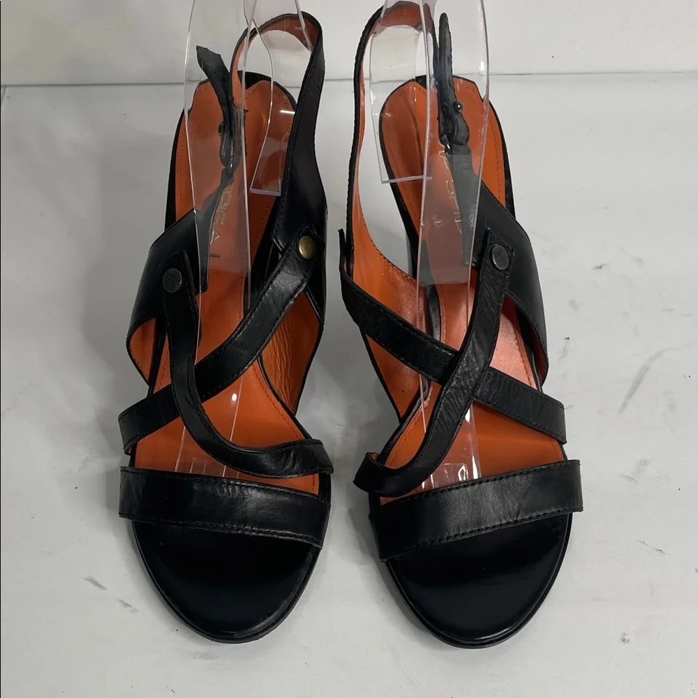 Via Spiga Black Open-Toe Heels